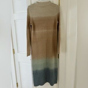 Ann Taylor Ombre Knit Dress in Tan and Blue